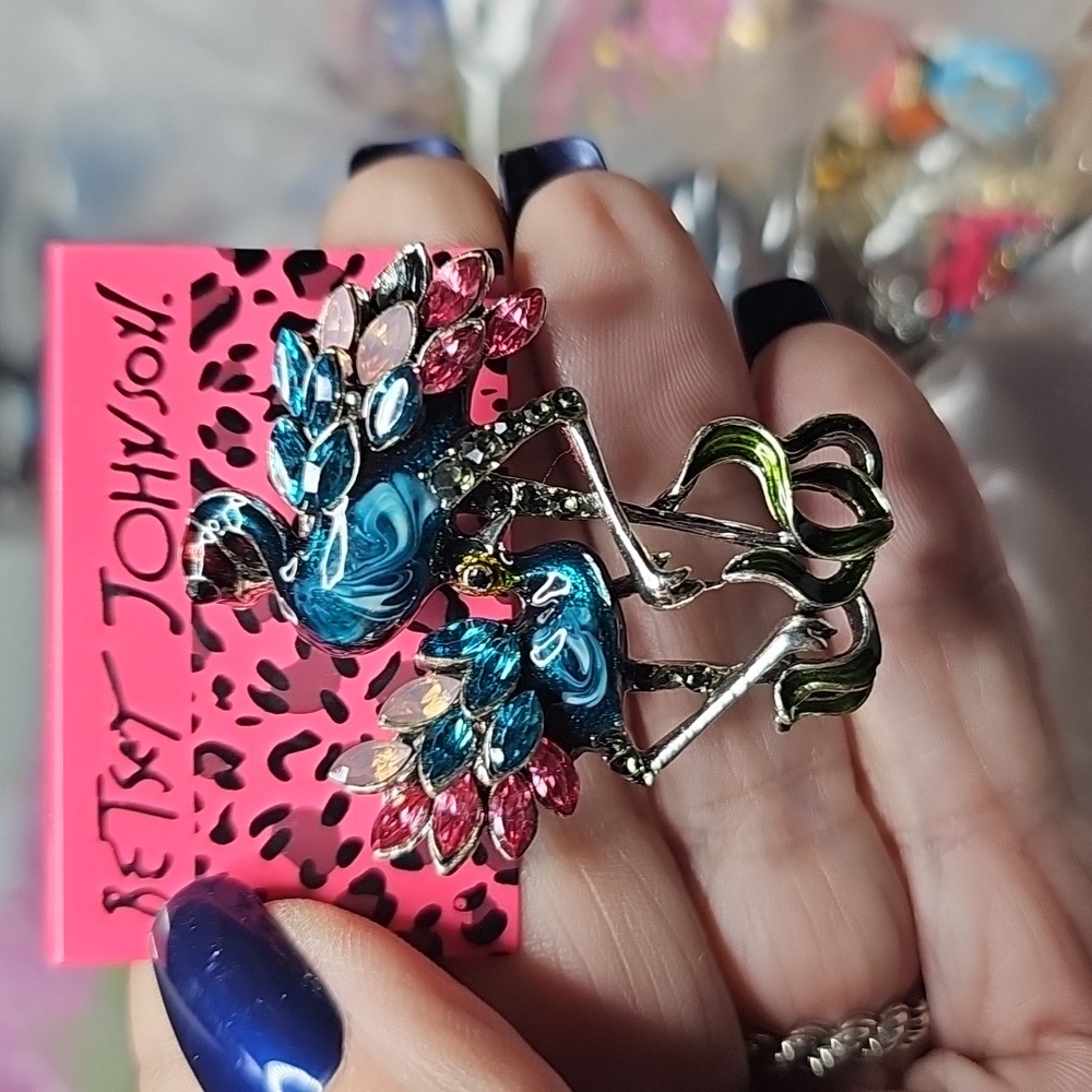 Betsy Johnson Flamingo Brooch